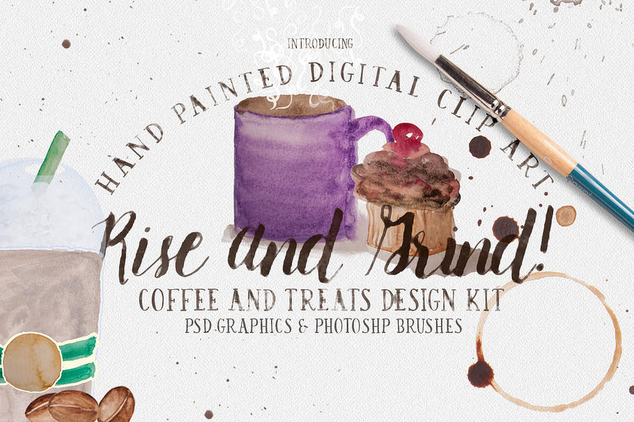 Rise & Grind: Coffee Clipart! 40%off