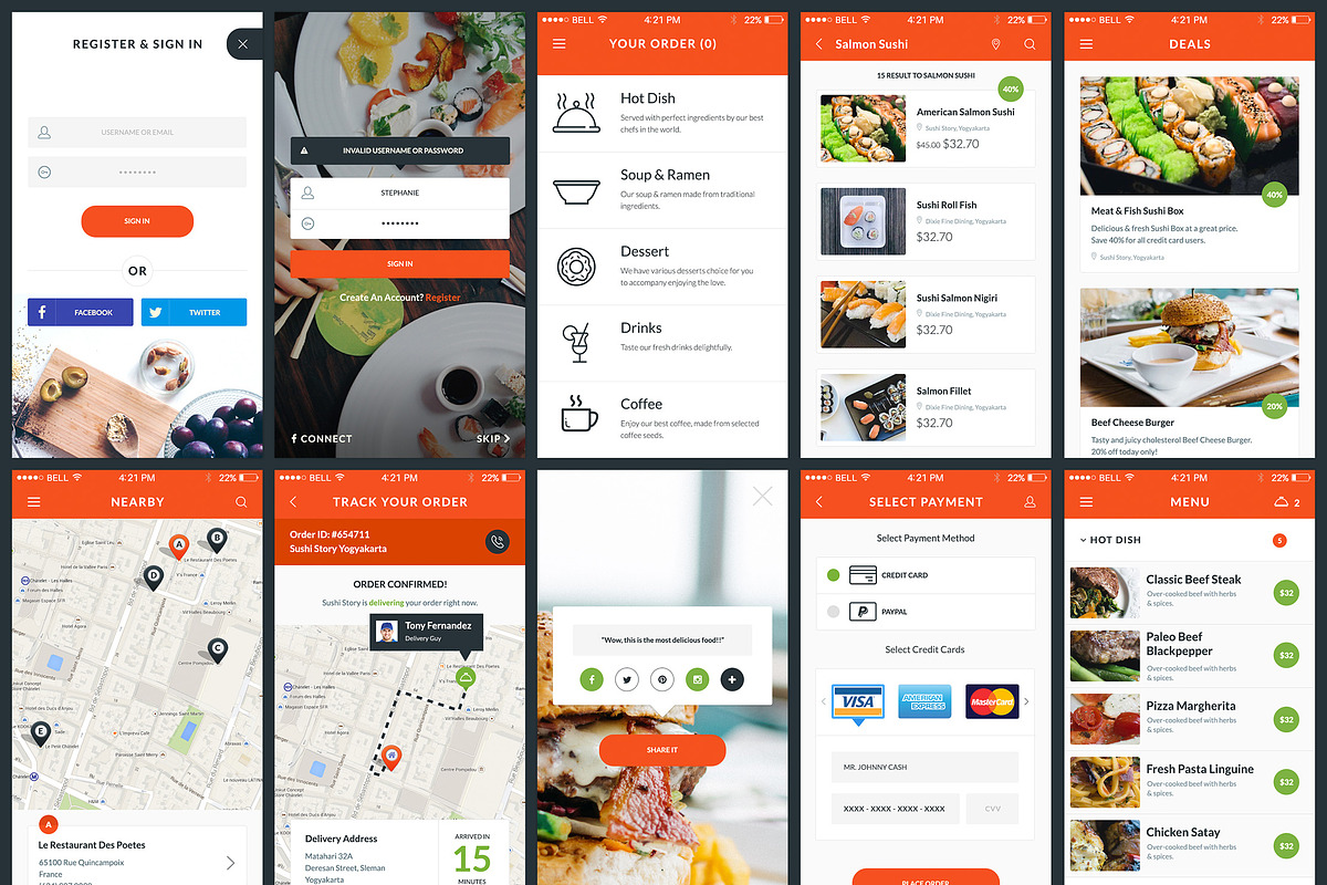 Food & Resto UI Kit in Templates - product preview 8