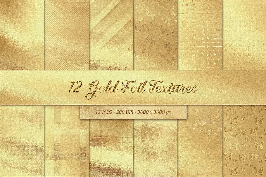 12 Gold Foil Textures in Textures - product preview 8