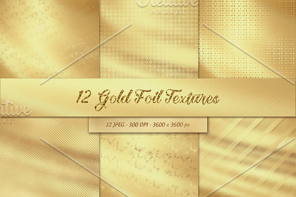 12 Gold Foil Textures in Textures - product preview 2