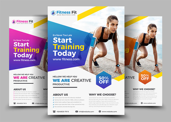 Fitness Flyer Bundle Print Templates in Flyer Templates - product preview 1