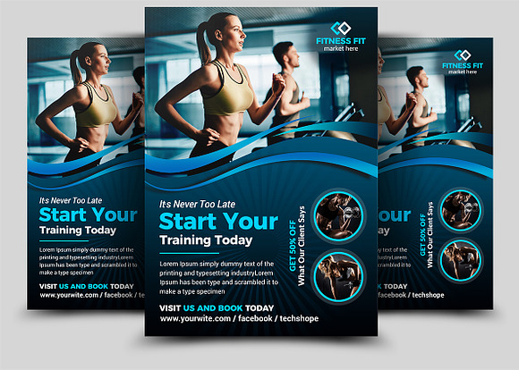 Fitness Flyer Bundle Print Templates in Flyer Templates - product preview 2