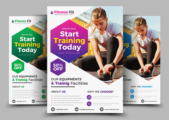 Fitness Flyer Bundle Print Templates in Flyer Templates - product preview 3