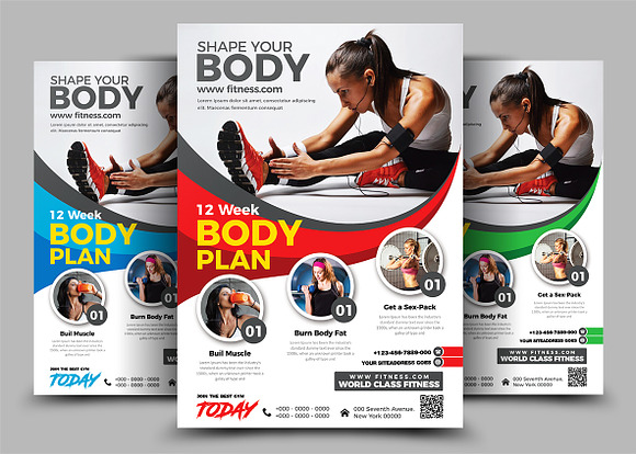 Fitness Flyer Bundle Print Templates in Flyer Templates - product preview 4