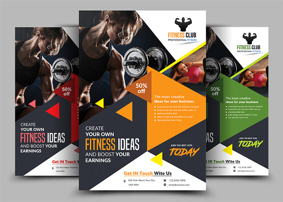 Fitness Flyer Bundle Print Templates in Flyer Templates - product preview 6