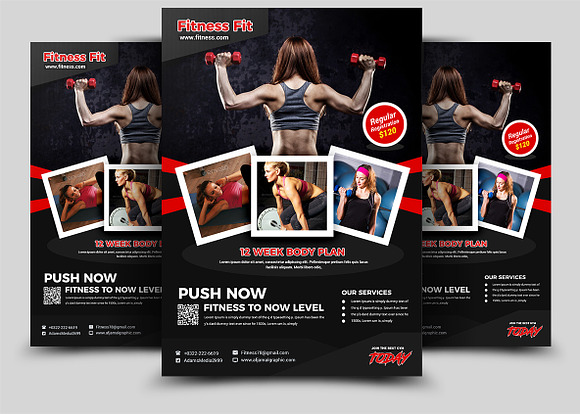 Fitness Flyer Bundle Print Templates in Flyer Templates - product preview 7