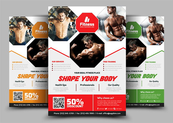 Fitness Flyer Bundle Print Templates in Flyer Templates - product preview 8