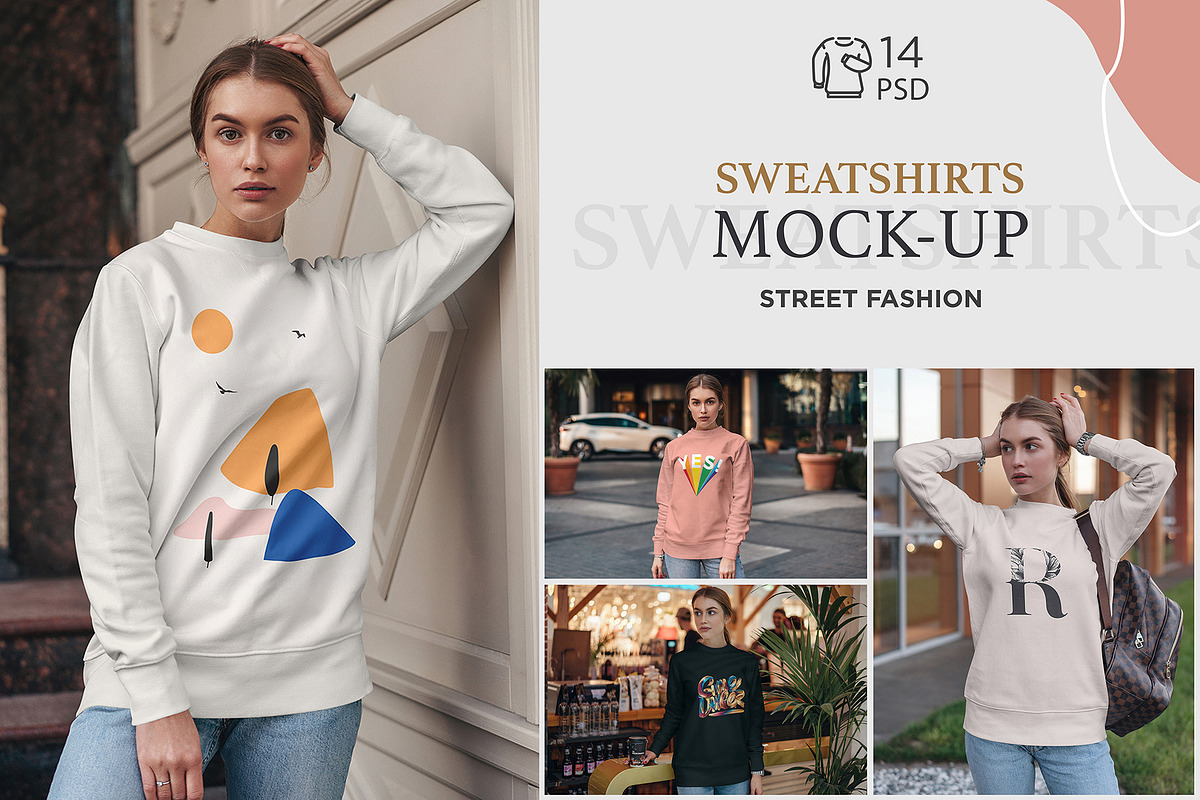 Sweatshirt Mock-Up Street Fashion in Print Mockups - product preview 8