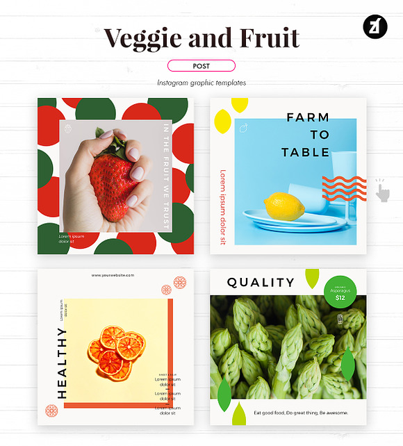 Veggie and fruit social media in Instagram Templates - product preview 1