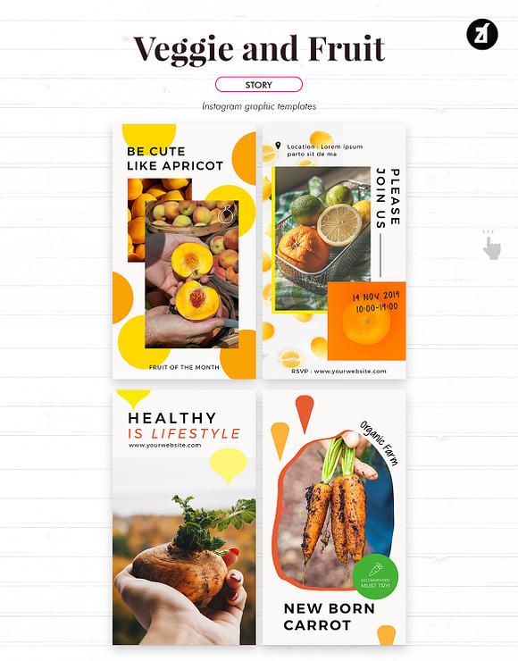 Veggie and fruit social media in Instagram Templates - product preview 6