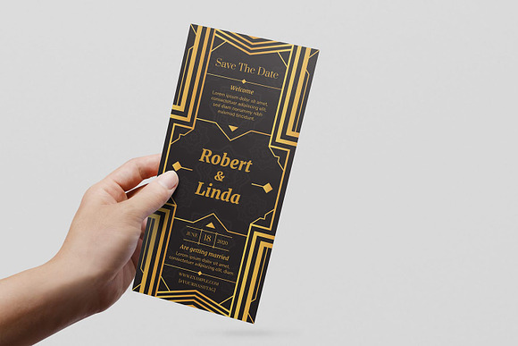 Art Deco Flyers ~ Black & Gold in Invitation Templates - product preview 5