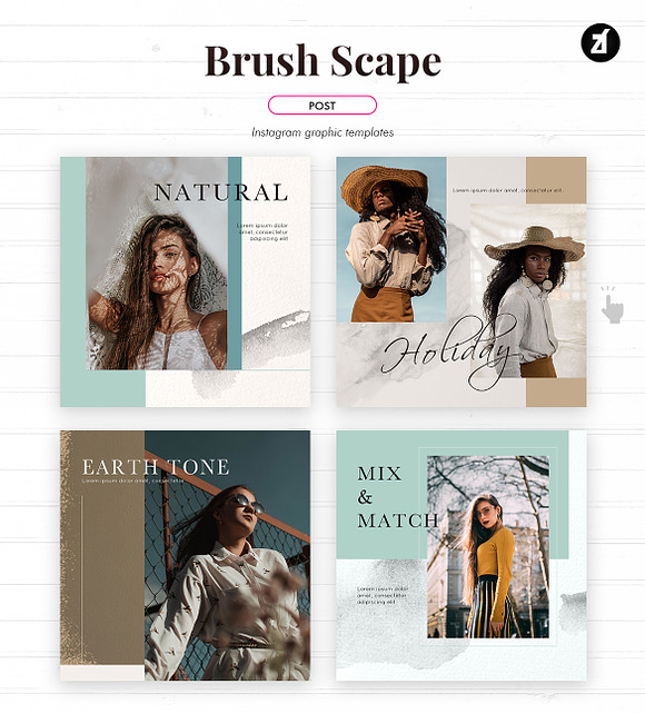 Brush scape social media graphic in Instagram Templates - product preview 1