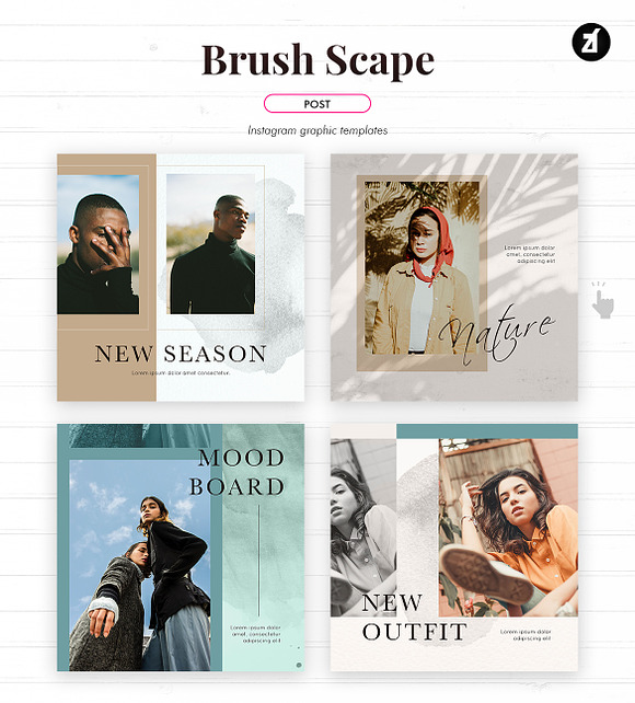 Brush scape social media graphic in Instagram Templates - product preview 3