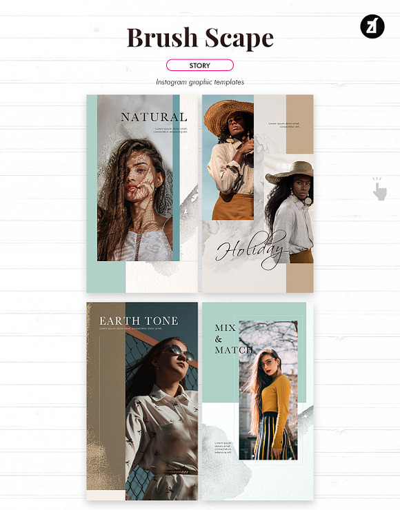 Brush scape social media graphic in Instagram Templates - product preview 4