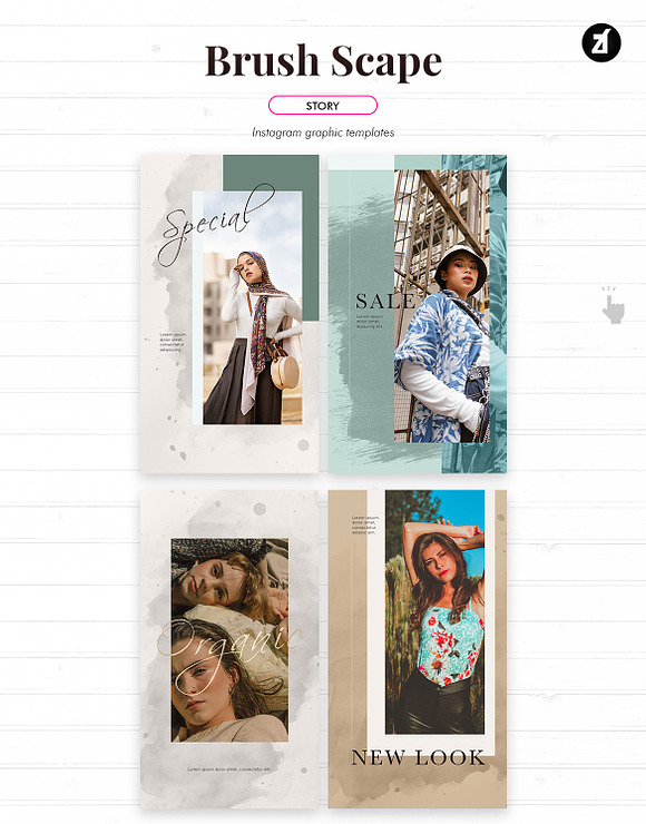 Brush scape social media graphic in Instagram Templates - product preview 5