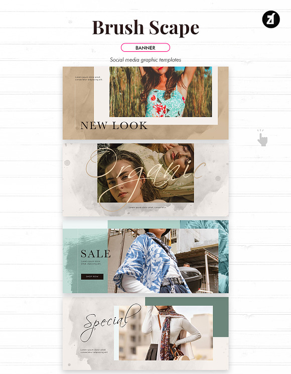 Brush scape social media graphic in Instagram Templates - product preview 8