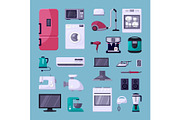 Home appliance color flat vector