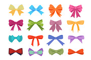 Gift bows colorful flat vector