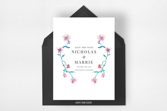 Watercolor Floral Wedding Suite in Wedding Templates - product preview 3