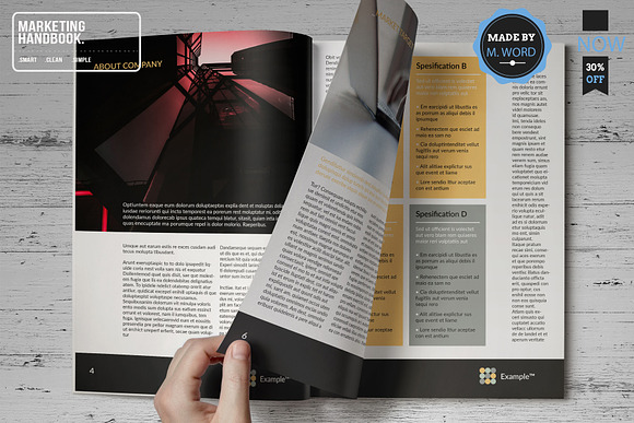 Marketing Handbook with Tan Accent* in Brochure Templates - product preview 3