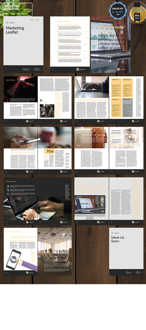 Marketing Handbook with Tan Accent* in Brochure Templates - product preview 6
