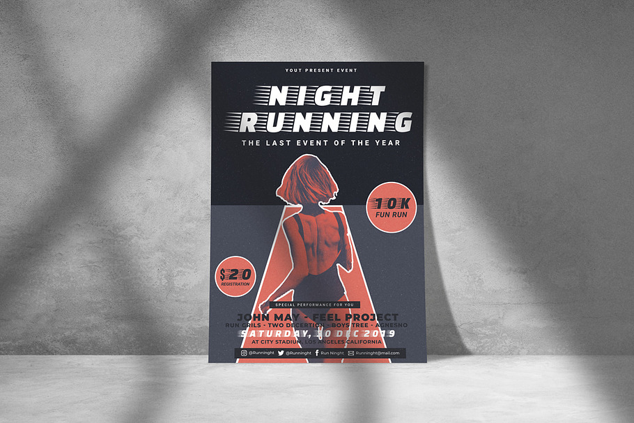 Running Night Flyers in Invitation Templates - product preview 8