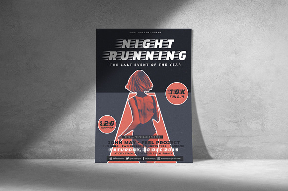 Running Night Flyers in Invitation Templates - product preview 1