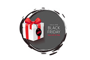 Black Friday Emblem, Gift Box with