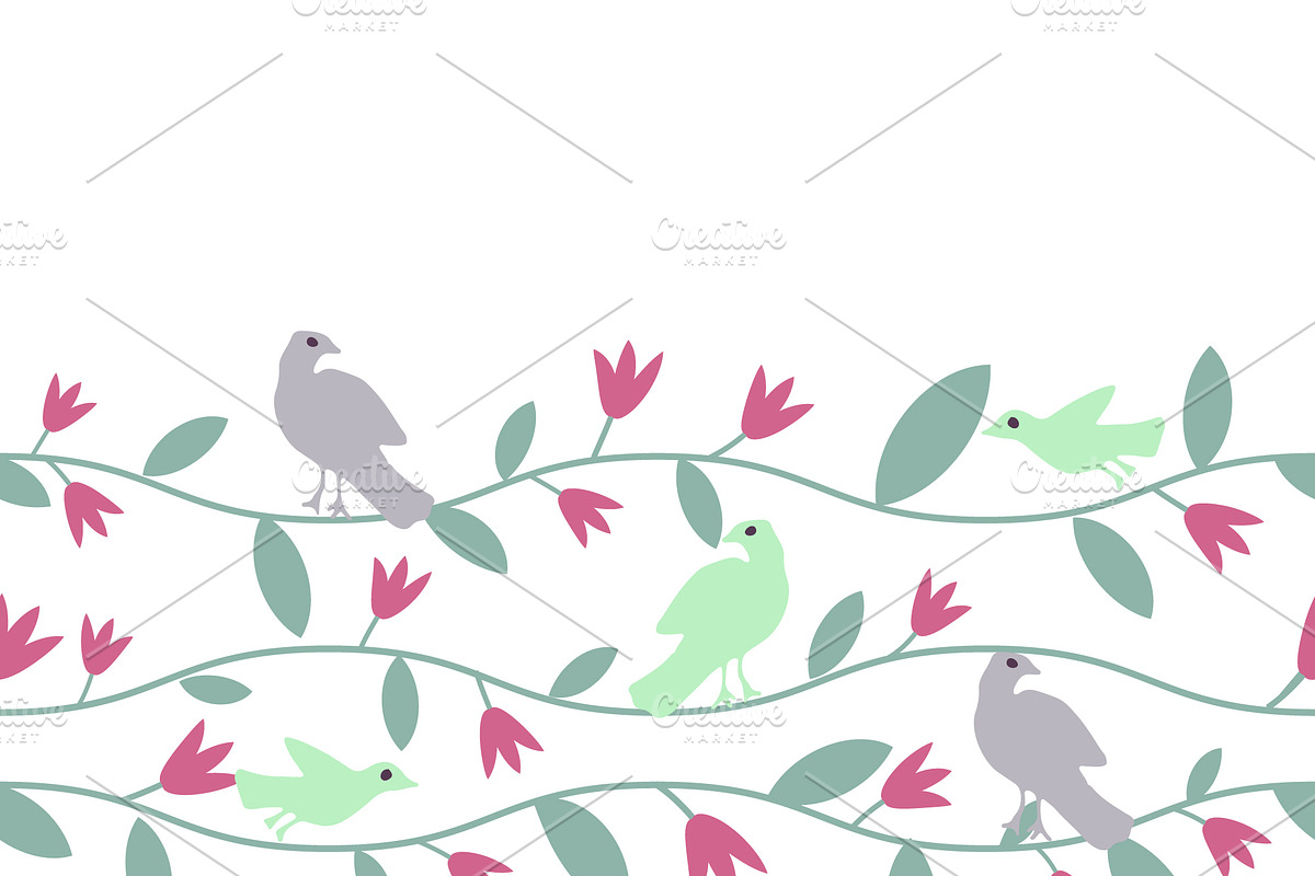Bird and flowers in Patterns - product preview 8