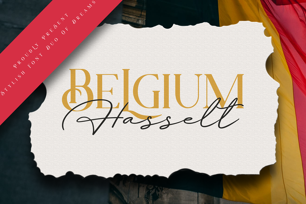 Hasselt Belgium Duo in Script Fonts - product preview 8