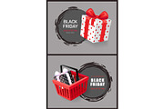 Black Friday Round Labels, Hot