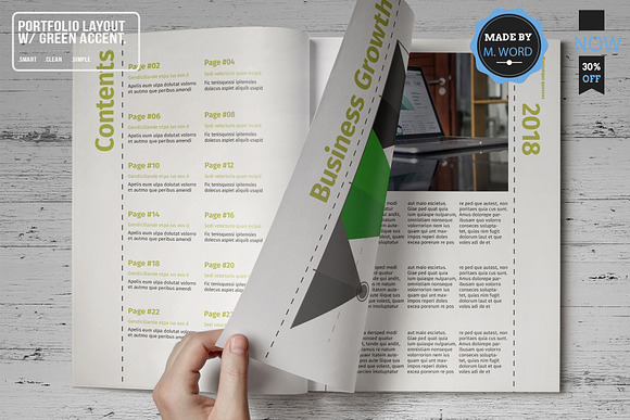 Portfolio Layout With Green Accent* in Magazine Templates - product preview 3
