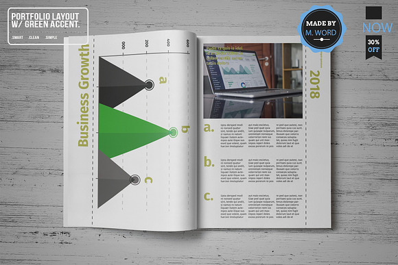 Portfolio Layout With Green Accent* in Magazine Templates - product preview 4