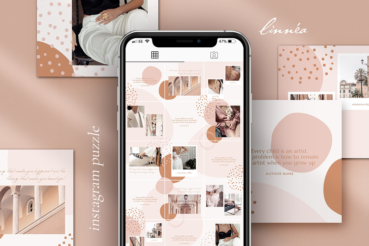 Linnéa Instagram puzzle | CANVA in Instagram Templates - product preview 8