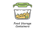 Food storage container color icon