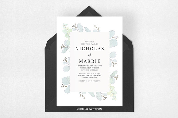 Modern Eucalyptus Wedding Suite in Wedding Templates - product preview 1