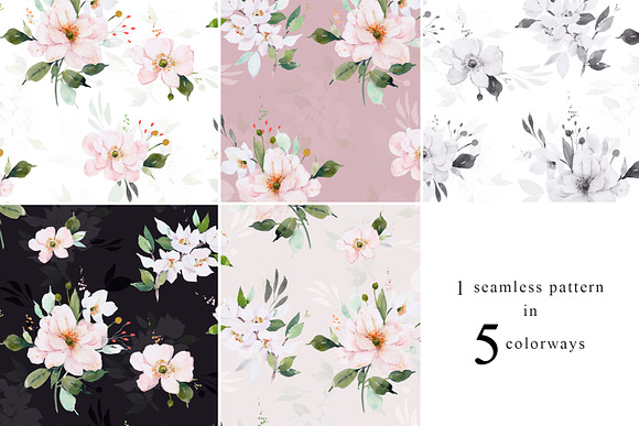 Watercolor Floral XL clipart set in Illustrations - product preview 1