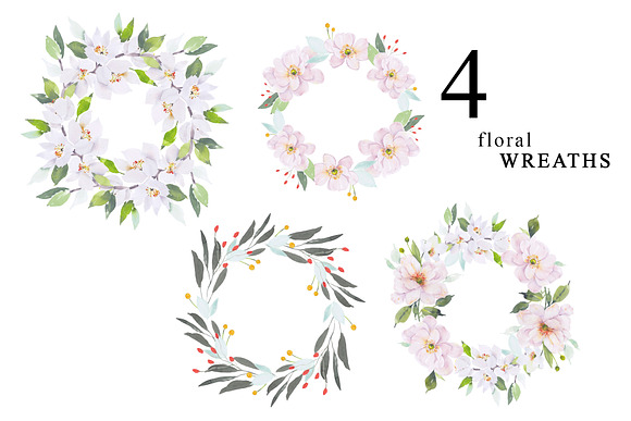 Watercolor Floral XL clipart set in Illustrations - product preview 4