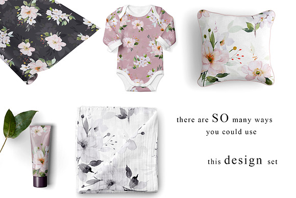 Watercolor Floral XL clipart set in Illustrations - product preview 5
