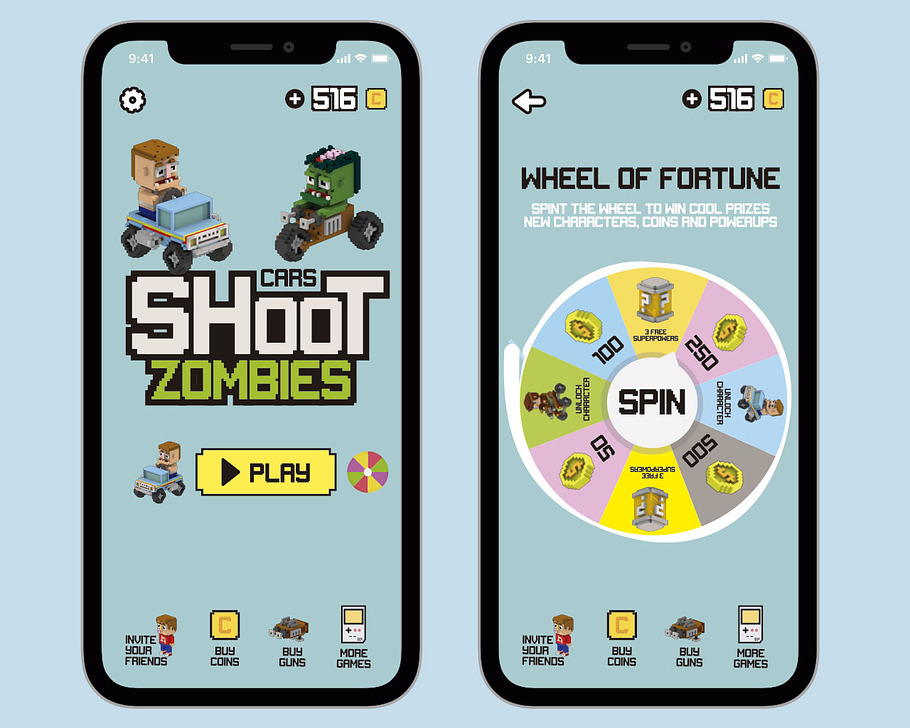 Shoot Zombies Cars 2D&3D Game Assets in Fantasy - product preview 1