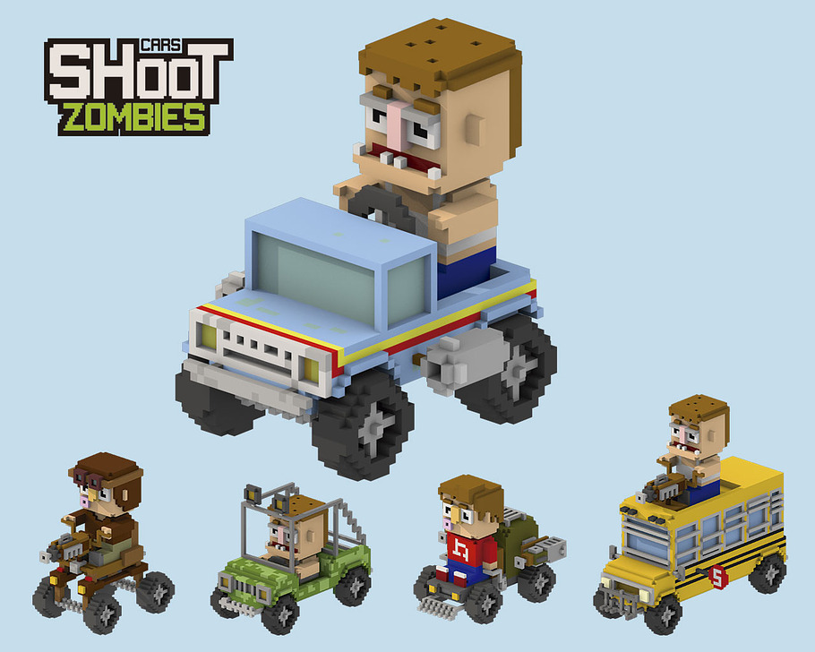 Shoot Zombies Cars 2D&3D Game Assets in Fantasy - product preview 7