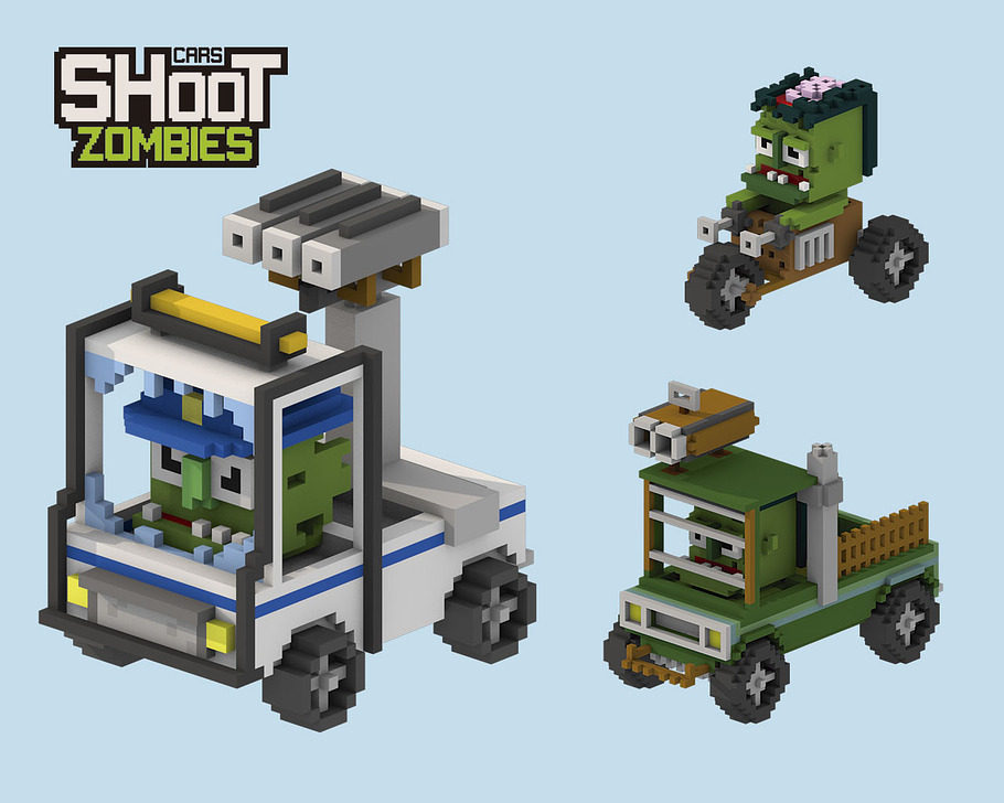 Shoot Zombies Cars 2D&3D Game Assets in Fantasy - product preview 8