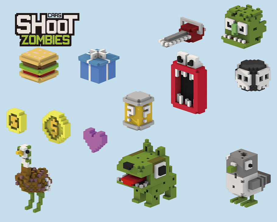 Shoot Zombies Cars 2D&3D Game Assets in Fantasy - product preview 9