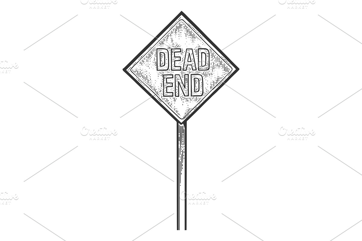 Dead end road sign sketch vector in Objects - product preview 8