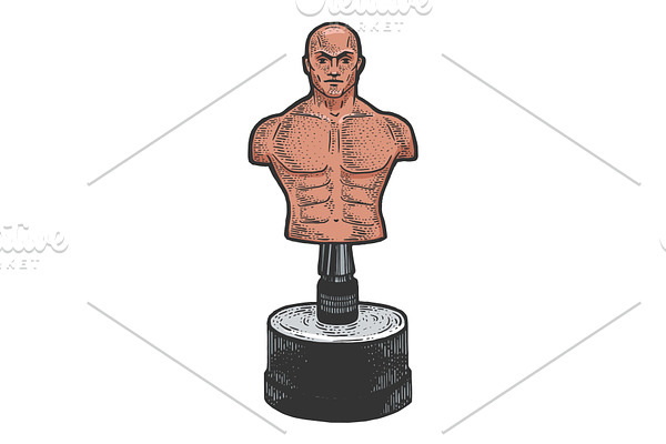 Boxing dummy sketch vector