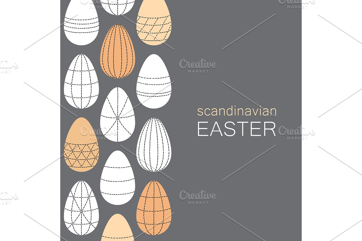 Scandinavian Easter eggs card with in Objects - product preview 8