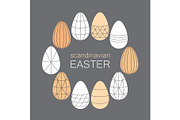 Scandinavian Easter eggs card with