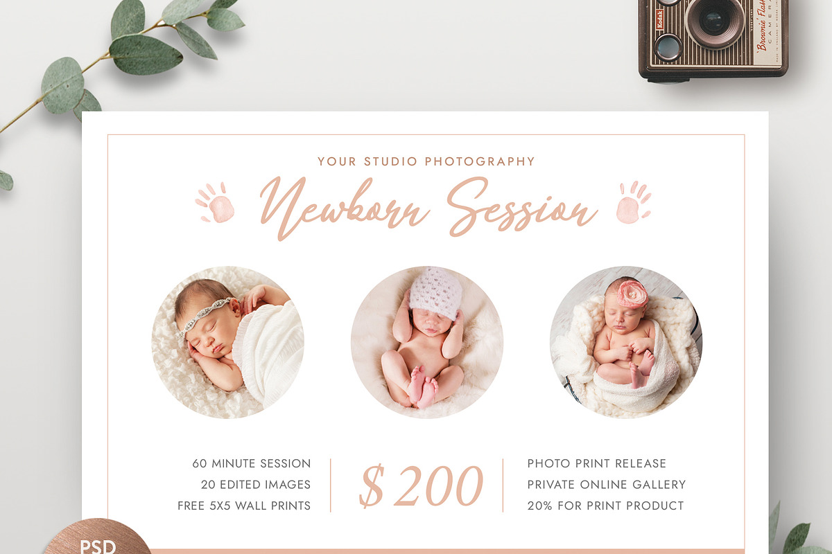 Newborn Mini Session Template MS048 in Flyer Templates - product preview 8