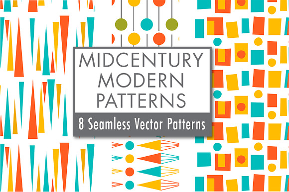 Mid-century Modern Retro Design Kit in Patterns - product preview 1