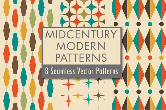 Mid-century Modern Retro Design Kit in Patterns - product preview 3